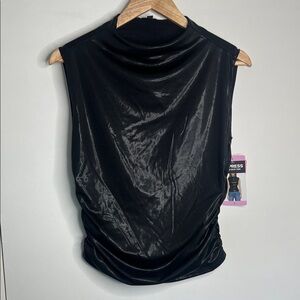 Express Mock Neck Faux Leather Tank